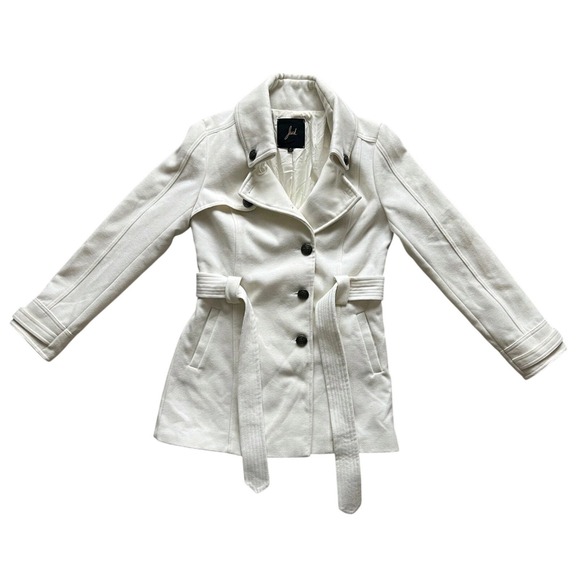 W for Women Jackets & Blazers - Jack Belted‎ Peacoat Jacket Women's Medium Bronze-Tone Metal Buttons Chic